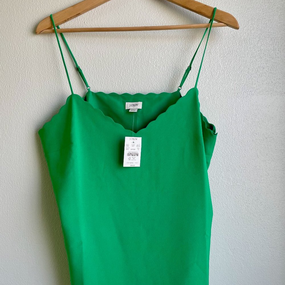 J. Crew Scalloped Edge Kelly Green Camisole